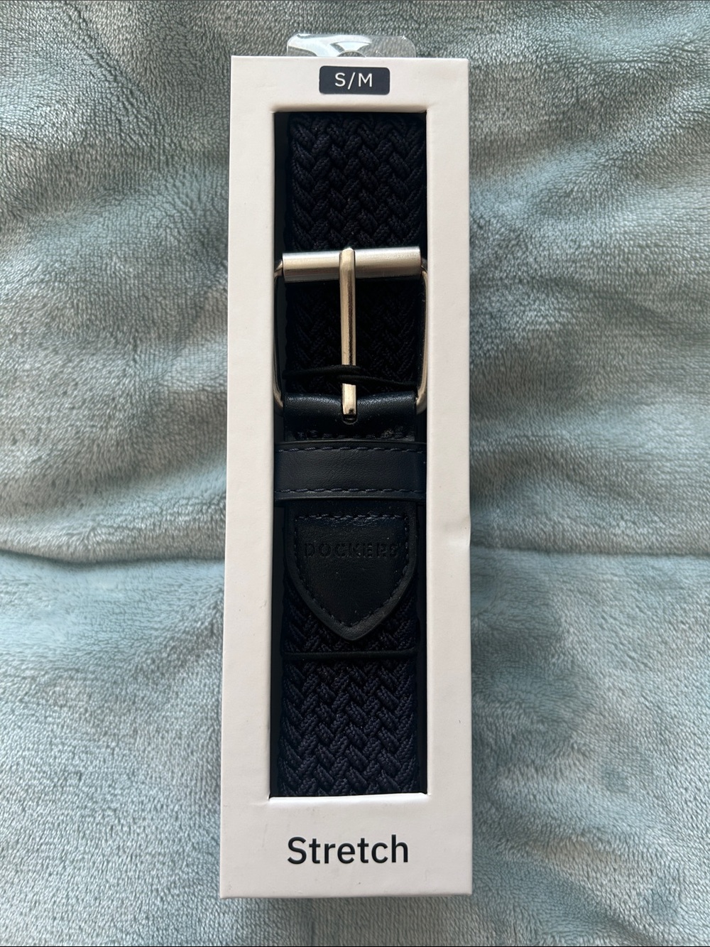 Dockers Black Stretch Braided Belt with Metal Buckle